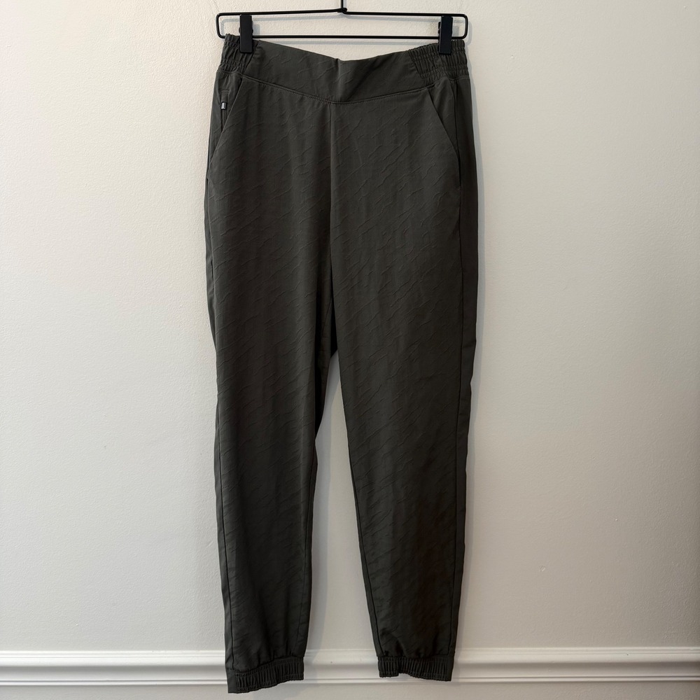 Athleta Brooklyn Textured‎ Jogger Pants Women's Size 6 Olive Green Athleisure
